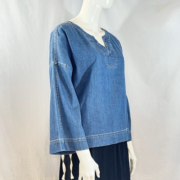 Coastal Ease Vibe Denim Chambray Top | Madewell - Picture 6 of 8